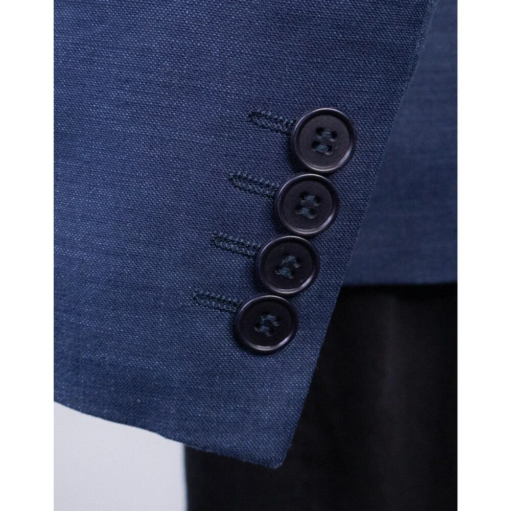 H&M Sport Coat Jacket Blue Sz 42R Casual Jacket Two Button Poly Blend